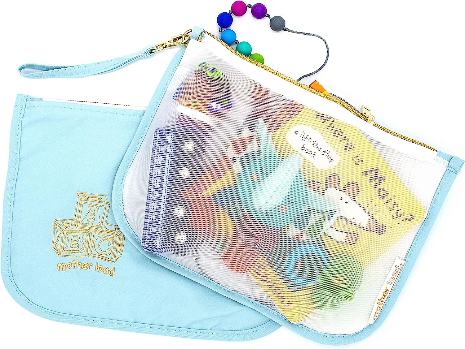 Mother Load - Diaper Bag Organizing Pouches, Small Organizing Bags, 5-Piece Set of Embroidered Diaper Bag Pouches, Vintage Pastels - Image 6